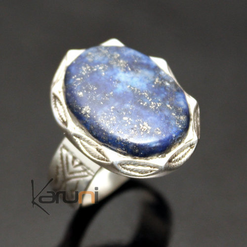 Bague en Argent Lapis Lazuli 12 Homme/Femme Ovale