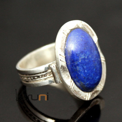 Bague en Argent Lapis Lazuli 13 Homme/Femme Ovale