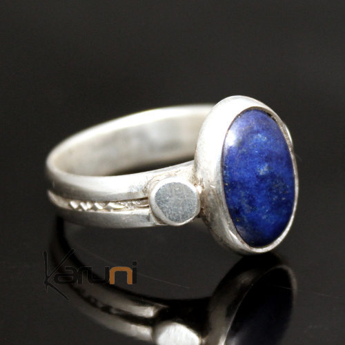 Bague en Argent Lapis Lazuli 14 Homme/Femme Ovale