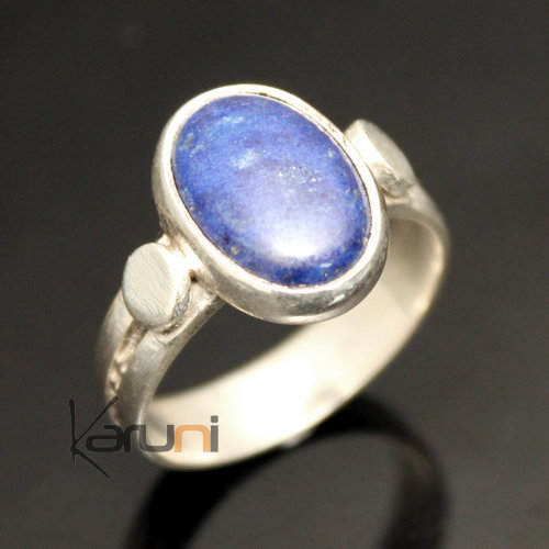 Bague en Argent Lapis Lazuli 14 Homme/Femme Ovale