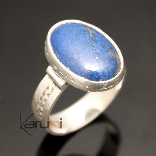 Bague en Argent Lapis Lazuli 15 Homme/Femme Ovale