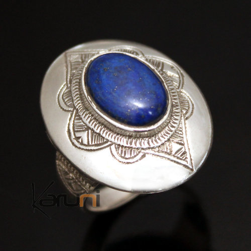 Bague en Argent Lapis Lazuli 18 Homme/Femme Ovale