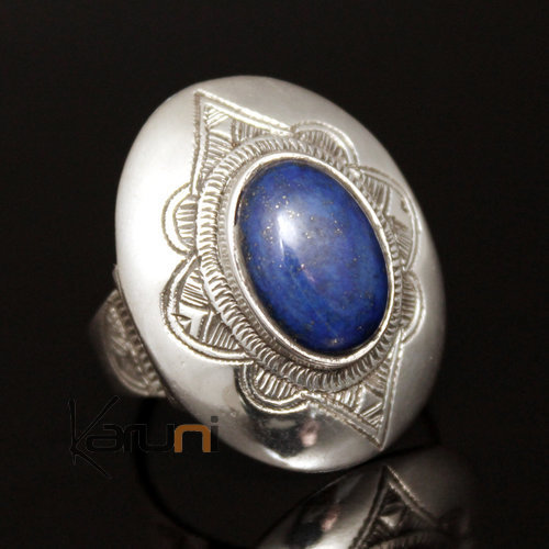 Bague en Argent Lapis Lazuli 18 Homme/Femme Ovale