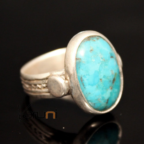 Bague en Argent et Turquoise 09 Ovale