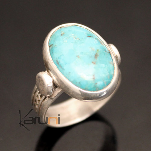 Bague en Argent et Turquoise 09 Ovale