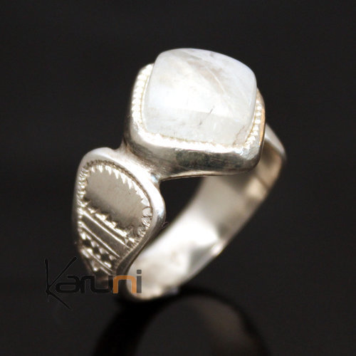 Bague en Argent et Pierre de Lune 02 Chevalière