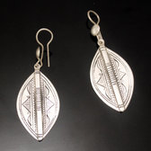 Bijoux Touareg Ethniques Boucles d'oreilles en Argent 15 Feuilles Graves