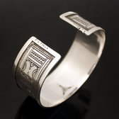 Bracelet en argent Large Plat Bandeau Gravé Homme/Femme 03