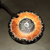 Bijoux Ethniques Touareg Collier Pendentif Grav en Pierre de l'Ar  Savon Statite 59 Grand Rond Niger
