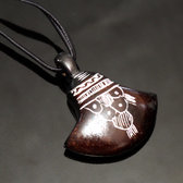 Bijoux Ethniques Touareg Collier Pendentif Grav en Pierre de l'Ar  Savon Statite 14 Lotus Niger