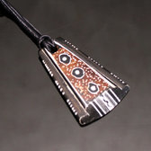 Bijoux Ethniques Touareg Collier Pendentif Grav en Pierre de l'Ar  Savon Statite Triangle 06