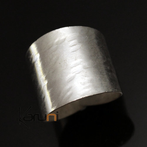 Bijoux Ethniques Bague Rglable Plaqu Argent Peul Fulani 09 Bandeau Large Martel Design Karuni