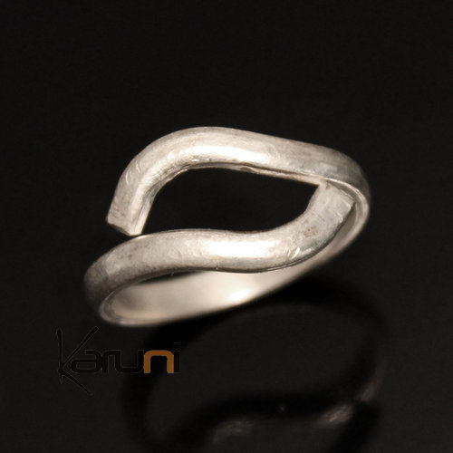 Bijoux Ethniques Bague Rglable Plaqu Argent Peul Fulani 24 Anneau Serpent Design Karuni