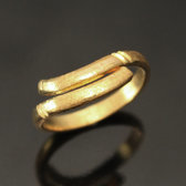 Bijoux Ethniques Bague Rglable Bronze Dor Peul Fulani 25 Anneau Serpent Design Karuni