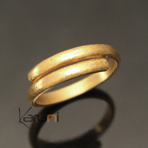 Bijoux Ethniques Bague Rglable Bronze Dor Peul Fulani 26 Anneau Serpent Design Karuni