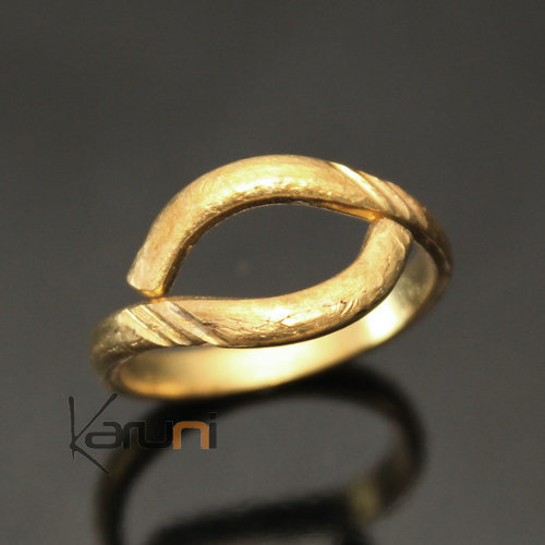 Bijoux Ethniques Bague Rglable Bronze Dor Peul Fulani 23 Anneau Serpent Design Karuni