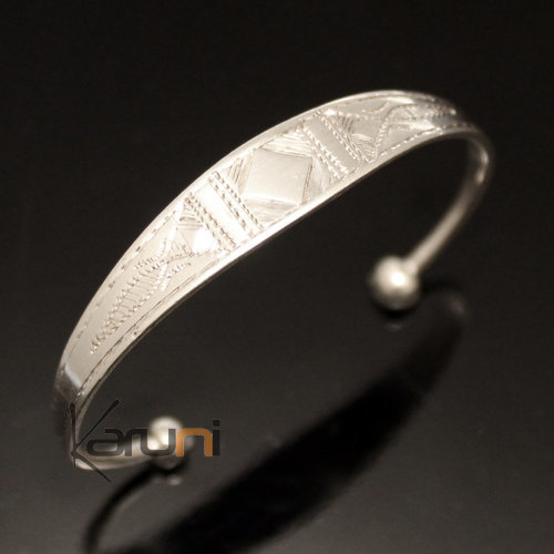 Bracelet en argent large Gravé Enfant/Bébé 07