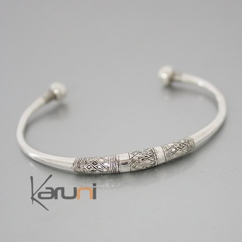 Bijoux Touareg Ethniques Bracelet en argent Rond Enfant/Bb 01 Grav