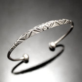 Bijoux Touareg Ethniques Bracelet en Argent Angle Homme/Femme 09 Grav