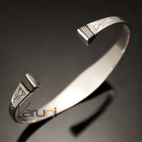 Bijoux Touareg Ethniques Bracelet en Argent Large  Bouts Ebne Homme/Femme 02 b