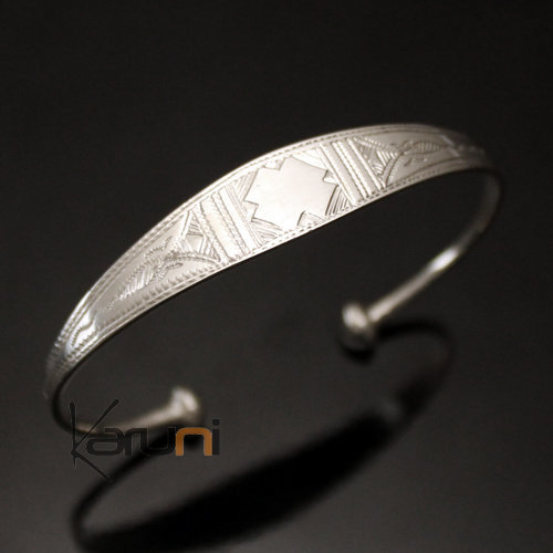 Bracelet en argent large Gravé Homme/Femme 18