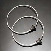 Bijoux Ethniques Touareg Boucles d'oreilles créoles en argent 07 Tesibit ébène Design 4,5 cm