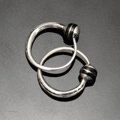 Boucles d'oreilles croles en argent 09 Tesibit Perle bne 2 cm