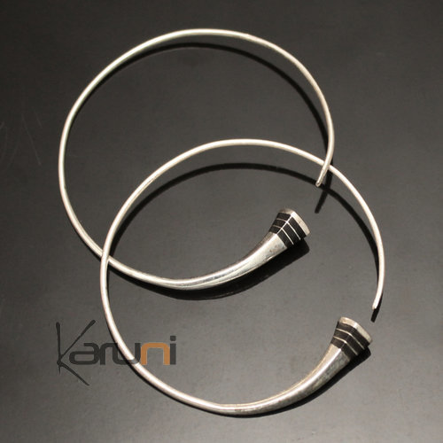 Boucles d'oreilles créoles en argent 04 Tesibit ébène Lisses 5 cm Boucles d'oreilles créoles en argent 04 Tesibit ébène Lisses 5 cm