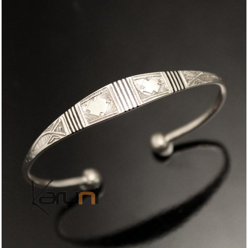 Bracelet en Argent Large Ebène Homme/Femme 08