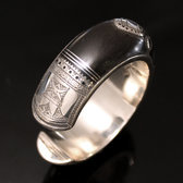 Bijoux Touareg Ethniques Bracelet en Argent et Ebne Large Grav 07 Bomb b