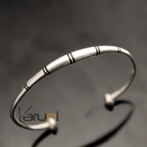 Bracelet en Argent et Ebène Rond Homme/Femme 05