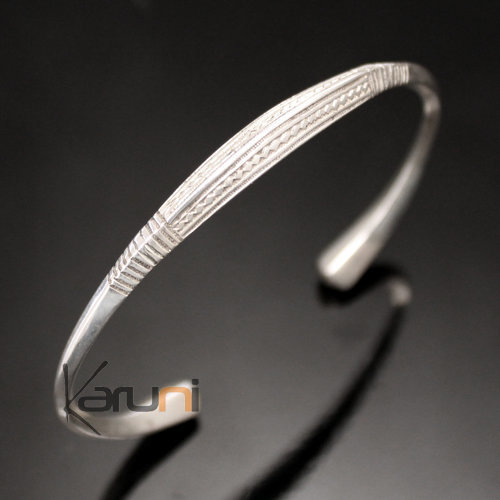 Bijoux Touareg Ethniques Bracelet en Argent Angle Homme/Femme 10 Gravé