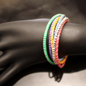 Bijoux Ethniques Africains Bracelets 6 Rangs JOKKO en Plastique Recycl Fermoir Bronze Rglable Multicolore b