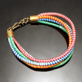 Bijoux Ethniques Africains Bracelets 6 Rangs JOKKO en Plastique Recycl Fermoir Bronze Rglable Multicolore