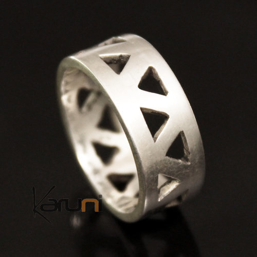 Bague Anneau Alliance en Argent Triangles Design inspiration KARUNI 1099