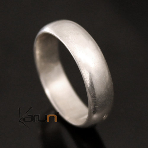 Bague Anneau Alliance argent homme/femme Lisse 03 Bombée Inspiration Karuni