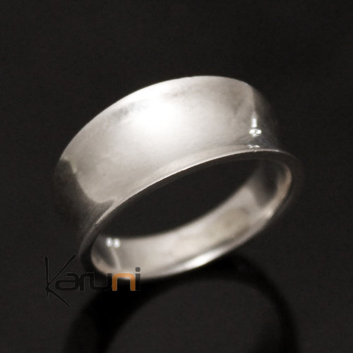 Bijoux Touareg Ethniques Bague en Argent Bandeau Curve Lisse Inspiration Karuni