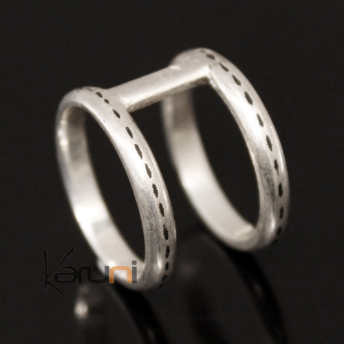 Bague en Argent double anneau Tige 01 Design Inspiration Karuni