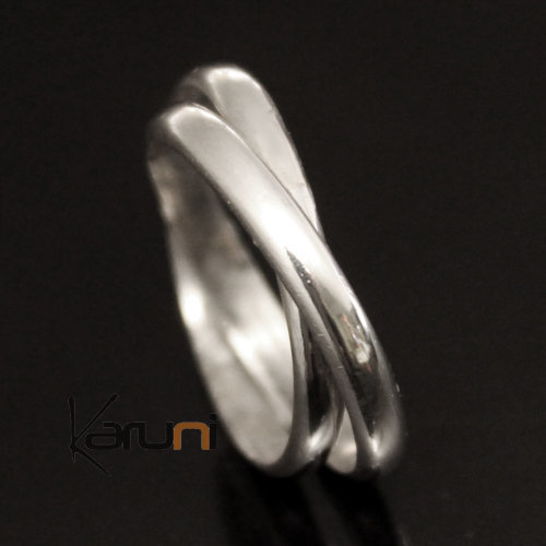 Bague Alliance Anneau en Argent Homme/Femme 02 Double Anneau Fin Inspiration Karuni