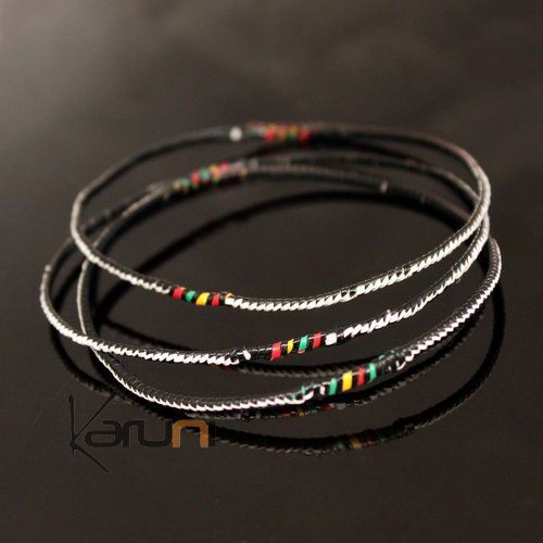 Bracelets  Très Fins Plastique Homme/Femme/Enfant Lot 3 Blanc Bracelet Africain