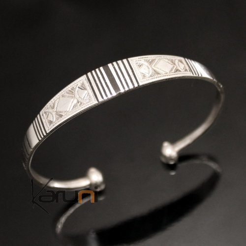 Bracelet en Argent Large Ebène Homme/Femme 17