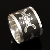 Bague Anneau Alliance en Argent homme/femme bne Large Croix Agadez Amazigh