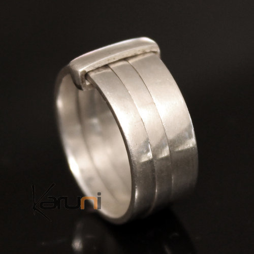 Bague Anneau en Argent 3 anneaux Homme Femme 07 Lisse