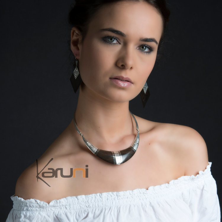 Sautoir Ancien En Argent - Collier Vintage Sans Marque - Occasion Porté