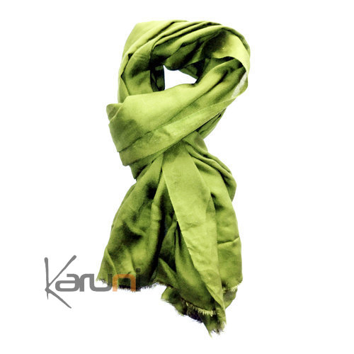 Cheche Touareg Foulard Echarpe Coton Homme/Femme Vert Clair Tilleul Véritable Niger