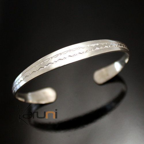 Bracelet en argent large Gravé Homme/Femme 34