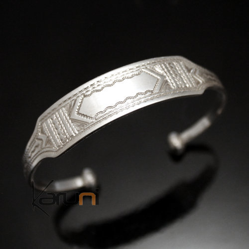 Bijoux Touareg Ethniques Bracelet Gourmette en Argent Homme/Femme 14 Large