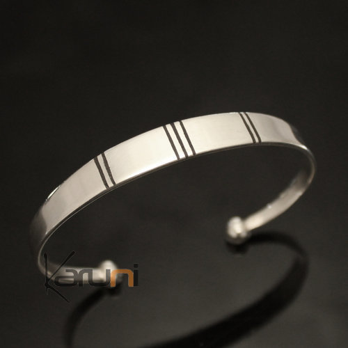 Bracelet en Argent Large Ebène Homme/Femme 19