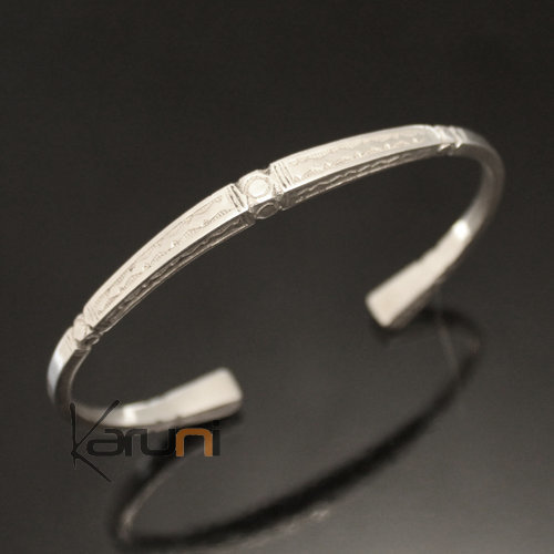 Bracelet en argent Carré Gravé Homme/Femme 02