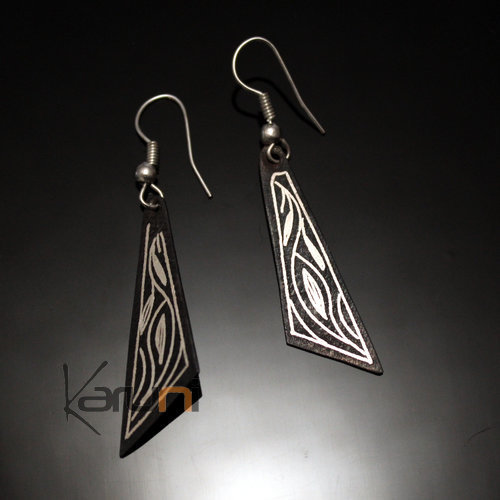 Boucles d'Oreilles Damasquinage en Acier et Argent Massif Réglable Filigranes 09 Maroc Meknes